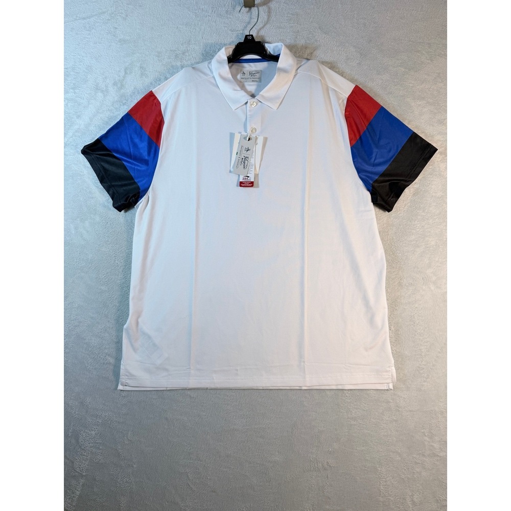 Original Penguin Racquet & Paddle Men's Short Sleeve Golf Polo Shirt White L